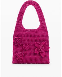 Desigual - Crochet Bag With Flowers, Cotton - Lyst