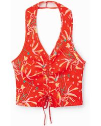 Desigual - Short Gathered Top, Viscose - Lyst