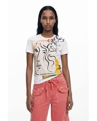 Desigual - Arty Faces T-Shirt, Cotton - Lyst