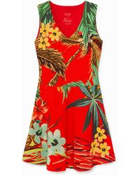 Desigual - Short Dress Hawaiian Print - Lyst