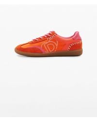 Desigual - Retro Split Leather Sneakers - Lyst