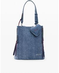 Desigual - Small Denim Heart Backpack, Cotton - Lyst