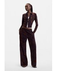 Desigual - Long Flocked Trousers, Polyester - Lyst
