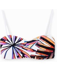 Desigual - Tropical Bandeau Bikini Top - Lyst
