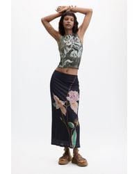 Desigual - Long Printed Skirt, Polyester - Lyst