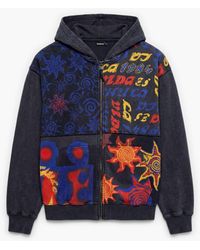Desigual - Sudadera Capucha Estampada 100% Algodón, Algodon, Negro - Lyst