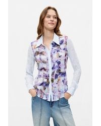 Desigual - Printed Long-Sleeve Shirt, Polyester - Lyst
