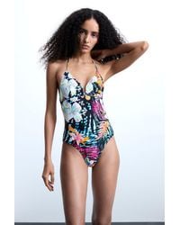Desigual - Floral Printed Swimsuit - Lyst