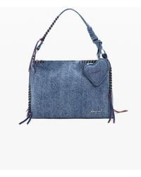 Desigual - Große Denim Herz Tasche, Damen, Baumwolle, Blau - Lyst