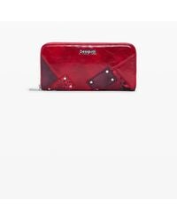 Desigual - Große Brieftasche Snake, Damen, Polyurethan, Rot - Lyst