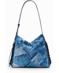Desigual - Große Tasche Denim-Patch, Polyester, Blau - Lyst