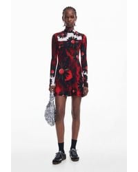 Desigual - Mini Dress With M. Christian Lacroix Print, Viscose - Lyst
