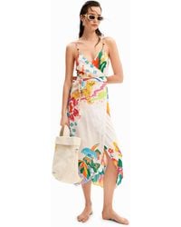 Desigual - Jungle Design Wrap Midi Dress - Lyst