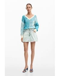 Desigual - Short Denim Skirt, Cotton - Lyst
