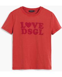 Desigual - Plain Text T-Shirt, Cotton - Lyst