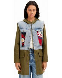 Desigual - 2-in-1 Embroidered Hybrid Parka - Lyst