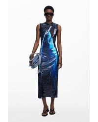 Desigual - Reversibles Pailletten-Kleid Botter, Damen, Blau - Lyst