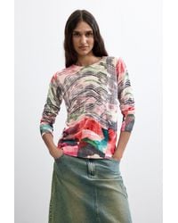 Desigual - Thin Printed Sweater - Lyst