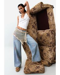 Desigual - Printed Denim Trousers - Lyst