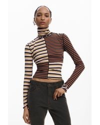 Desigual - Long Sleeve High Neck T-Shirt, Cotton - Lyst