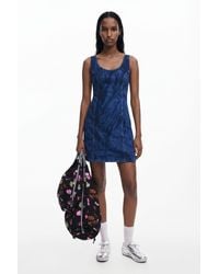 Desigual - Printed Denim Dress, Cotton - Lyst