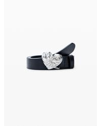 Desigual - Leather Heart Belt, Cow Leather - Lyst
