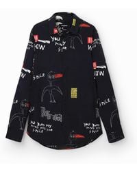 Desigual - Arty Message Shirt, Cotton - Lyst