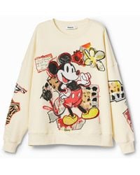 Desigual - Oversized Mickey Mouse Sweatshirt, Cotton - Lyst
