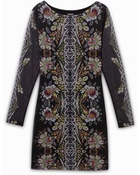 Desigual - Short Dress With Sheer Sleeves Designed By M. Christian Lacroix - Lyst