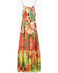 Desigual - Tropical Ruffle Dress, Viscose - Lyst