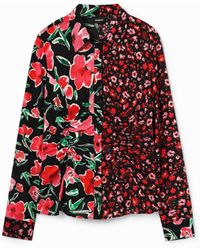 Desigual - Floral Gathered Shirt, Viscose - Lyst