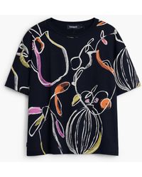 Desigual - Arty Printed Cotton T-Shirt - Lyst