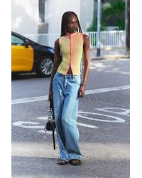 Desigual - Iridescent Knit Zip-Up T-Shirt - Lyst