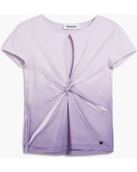Desigual - Short-Sleeve T-Shirt With Opening, Cotton - Lyst
