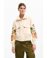 Desigual - Floral Patch Jacket, Viscose - Lyst