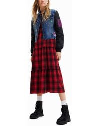 Desigual - Chaqueta Vaquera Bomber Híbrida - Lyst
