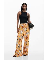 Desigual - Flowy Floral Trousers, Viscose - Lyst