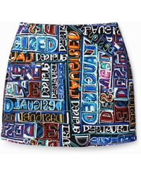 Desigual - Slim Arty Logo Mini Skirt - Lyst