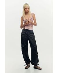 Desigual - Satin Cargo Pants, Polyester - Lyst