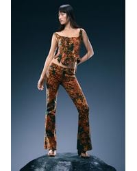 Desigual - Printed Flare Jeans, Cotton - Lyst