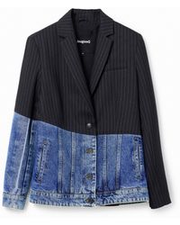 Desigual - Hybrid Denim Blazer - Lyst
