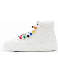 Desigual - Lace High-Top Sneakers, Polyurethane - Lyst