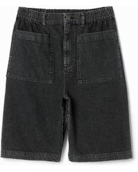 Desigual - Denim Shorts With Pockets, Cotton - Lyst