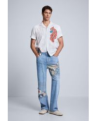 Desigual - Straight Printed Jeans, Cotton - Lyst