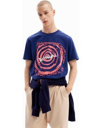 Desigual - Spiral T-shirt With Logo - Lyst