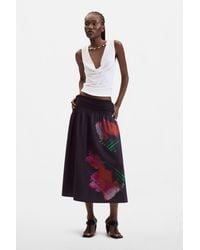 Desigual - Pixelated Midi Skirt - Lyst