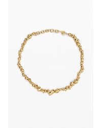 Desigual - Zalio-Plated Hearts Pendant, Brass - Lyst