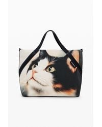 Desigual - Large Cat Shopper Bag - Lyst