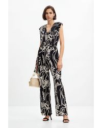 Desigual - Long Jumpsuit With Illustrated Flowers - Lyst