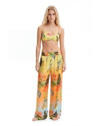 Desigual - Tropical Wide-Leg Trousers, Viscose - Lyst
